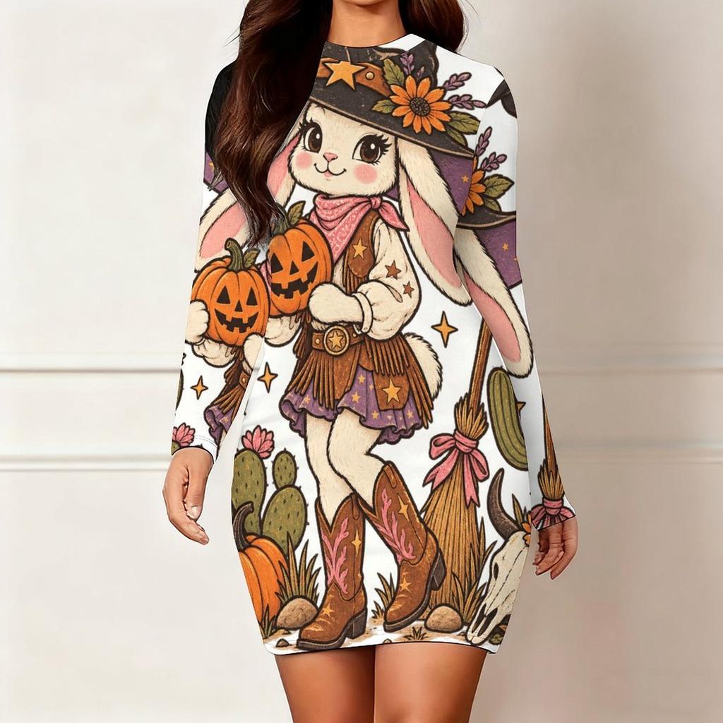 Plus Size Womens Long Sleeve Slim Bodycon Dress Elegant Casual Party Midi Dress