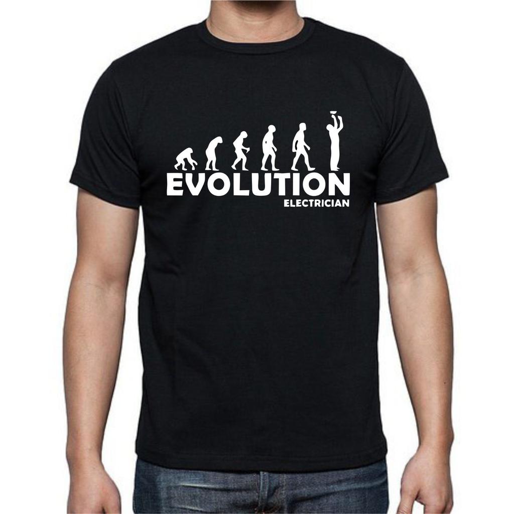 Evolution of Electrician Light Technology T-Shirt Mens Womens Tees Top Tee