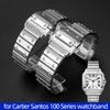Сплошной браслет из нержавеющей стали для мужских часов Cartier Santos 100 Series, 23 мм, с бабочкой, аксессуары для часов