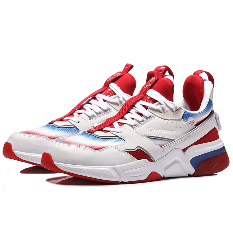 Кроссовки для бега Li Ning 001 Унисекс Низкие Белый/Красный AGLN227-1