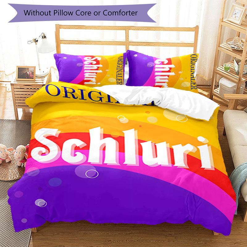 3pcs Spezi logo pattern bedding set duvet cover set includes duvet cover &pillowcases, perfect all season bedroom decoration & gift