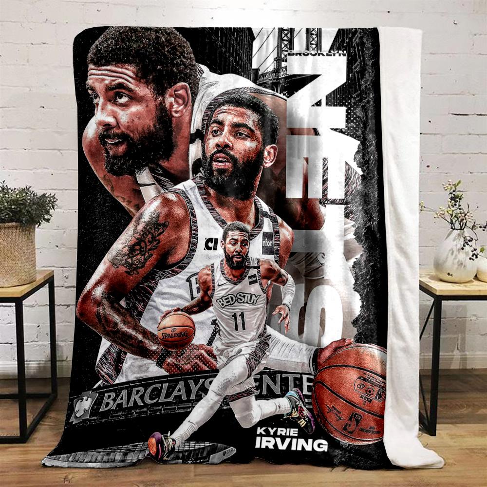 "Basketball Star Poster-Themed Non-Slip warm quilt" Flannel blanket for bedroom, living room, sofa, and nap.