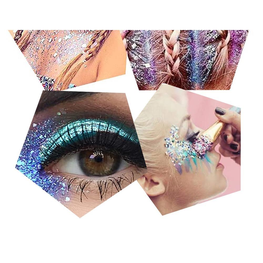HANDAIYAN Nine -color Big Sequins Gel Eyes Shadow Mermaid Face Sequins Body Milk Performance Stage Nightclub Makeup