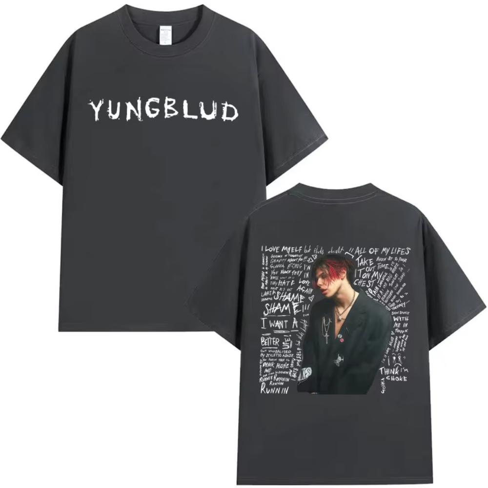 Футболка с принтом рэпера Yungblud Унисекс Женская одежда Оверсайз Готическая футболка Высококачественная футболка с коротким рукавом Хип-хоп Топы Уличная одежда