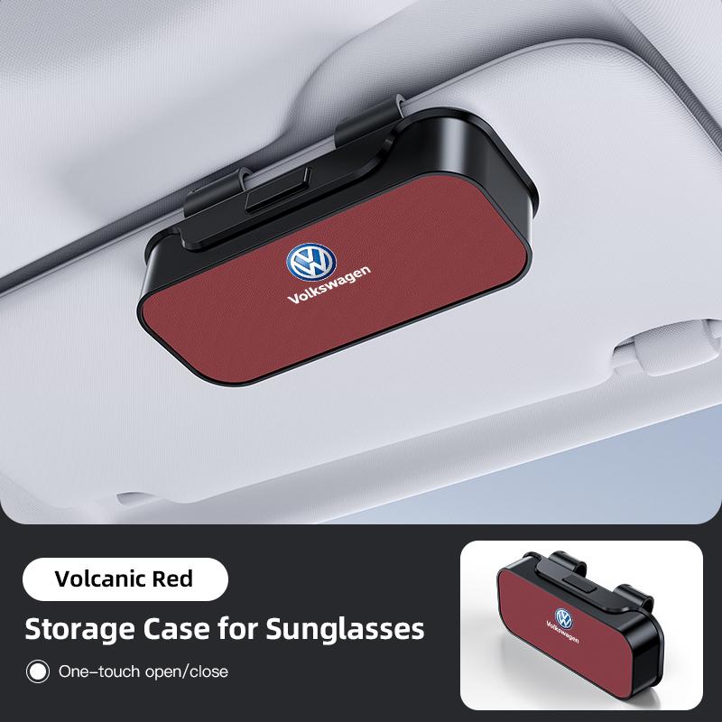 Valve Stems Caps Keychain Car Glasses Clip Sunglasses Box Sun Visor Eyeglasses Card Ticket Holder For Volkswagen VW RLine R Golf zw4