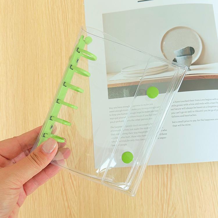 A7 Double Botton Colorful Transparent PVC Soft Cover Binder Cover Journal Sketchbook Accessories Diary Office Supplies
