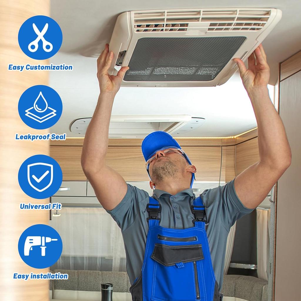 1 Set RV AC Gasket, 14X14 Inch Universal RV Roof Air Conditioner Gasket And Seal Kit, RV Air Conditioner Repair Replacement Includes Self-Adhesive