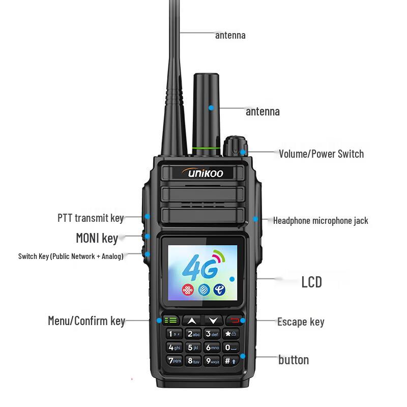 Универсальная двурежимная 4G рация для публичной сети UNIKOO (Китайская версия)