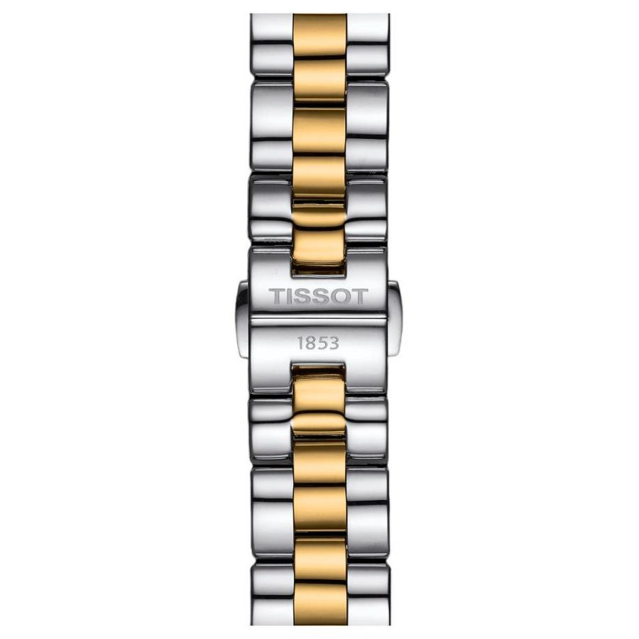 TISSOT Wave Series Quartz Movement 30 Meters Waterproof Women's Watch PVD Coated Case Gold-plated Stainless Steel PVD Coated Strap T112.210.22.113.00