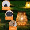 Woven Rattan Solar Lanterns Waterproof Hanging Solar Lights with Warm Glow for Garden Patio Porch Pathway Lawn Decorative Outdoor Lighting 1pcs
