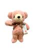 Soft and Fluffy Bear with a Childlike Tag and Coral Made In Plush Teddy Birthday Ribbon, SAKURA, Japan, Toy, Bear, Animal, Gift, Celebration…
