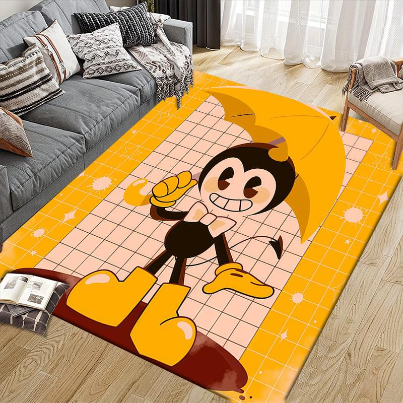Bendy Flannel Pattern Square Carpet,Area Rug,Carpet Rug for Living Room Bedroom Sofa Playroom Decor,Non-slip Floor Mat