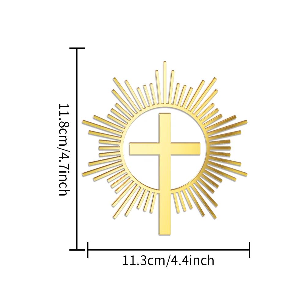 Cross Cake Topper Gold Acrylic Baptism Christening Communion Cake Decoration (L 11.3*11.8cm)