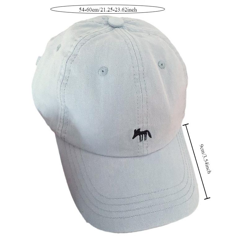 Embroidered Little Fox Baseball Hat Unisex Wide Brimmed Face Showcase Little Duck Tongue Hat Travel Sunshade Hat