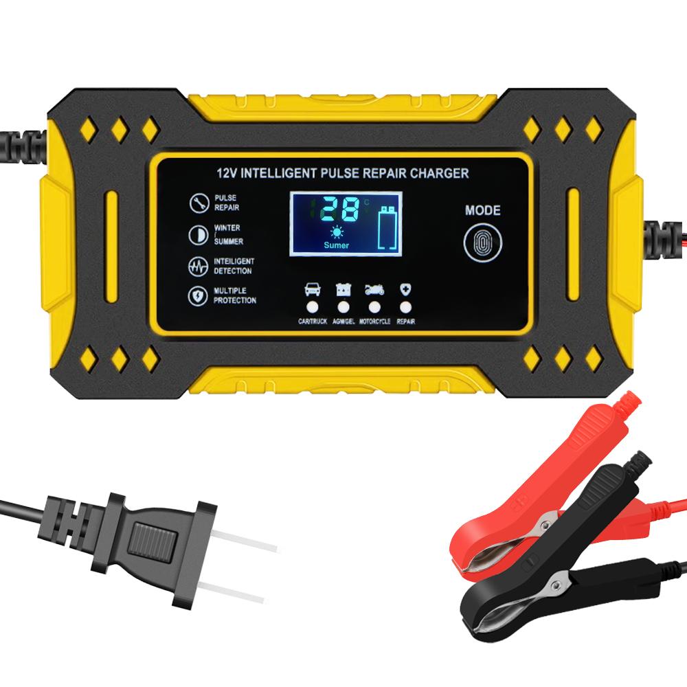 3-ступенчатые зарядные устройства для свинцово-кислотных AGM GEL аккумуляторов 12В 6А Интеллектуальная быстрая зарядка Зарядное устройство для мотоциклетного аккумулятора Автоаксессуары
