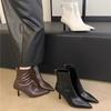 Модные женские ботильоны на высоком каблуке с острым носком, осенне-зимние, элегантные, для вечеринок, короткие боты, женская обувь