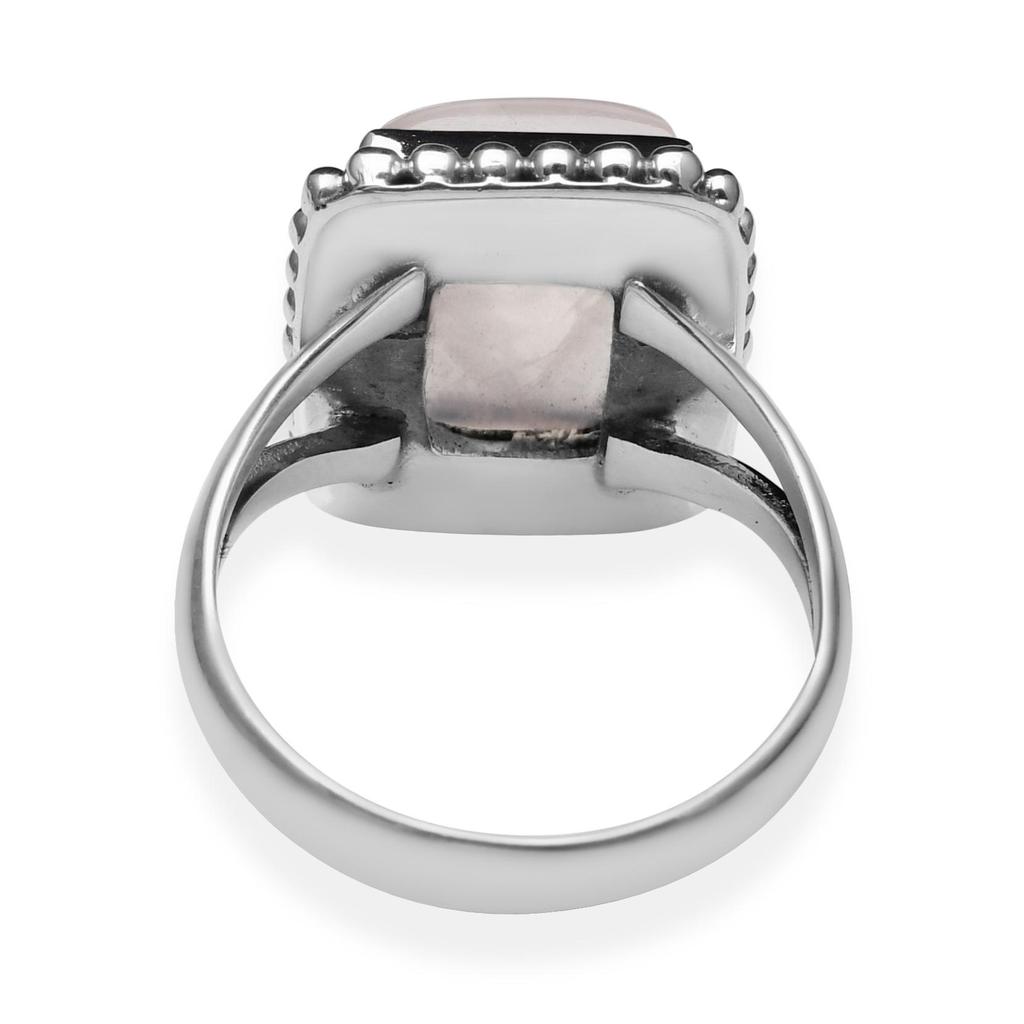 Кольцо из натурального розового кварца с бисером из стерлингового серебра 925 пробы для женщин и девочек