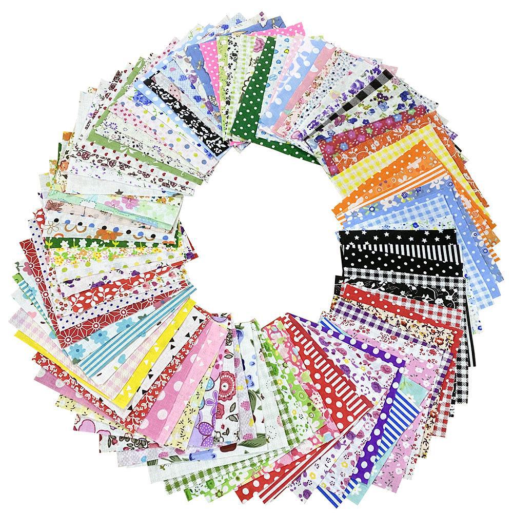 Комплект хлопковых тканей для пэчворка ручной работы, 10x10 см, случайные узоры