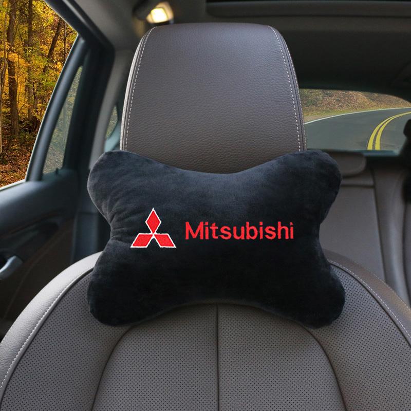 djsc4 Car headrest pillow Neck Rest Cushion Headrest Pad Bone Pillow For Mitsubishi Asx Lancer Outlander Pajero Ralliart Accessories