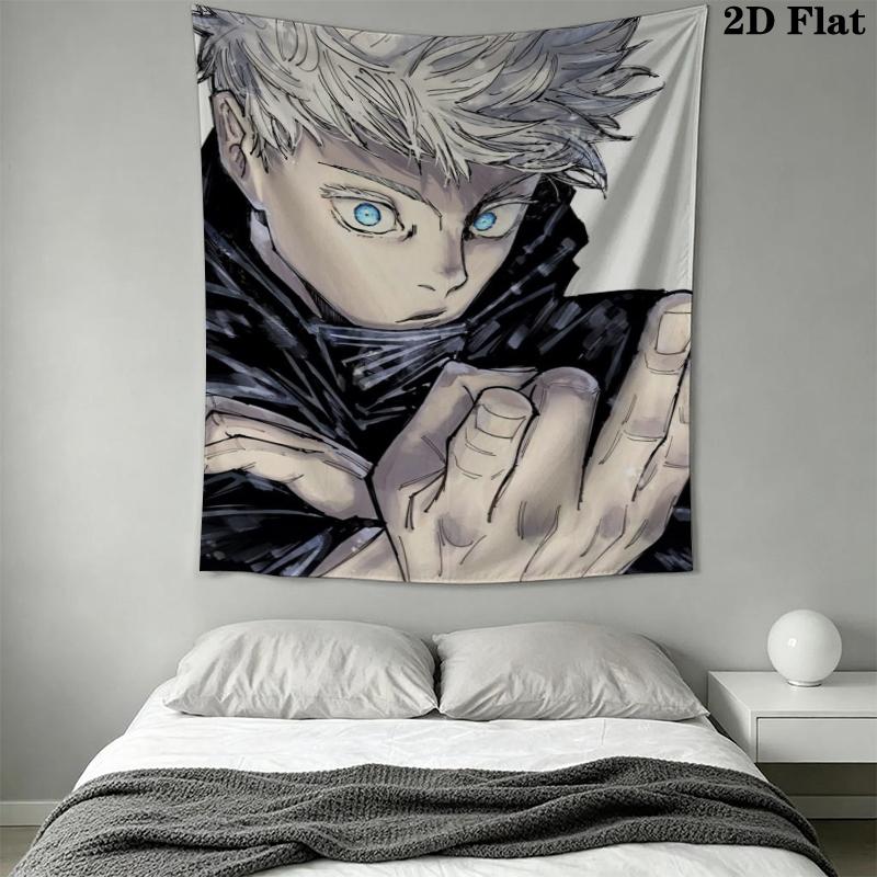 Стенная гобеленовая ткань Jujutsu Kaisen Эстетичное настенное панно Печатное тканевое одеяло Декоративные гобелены для спальни гостиной Декор дома