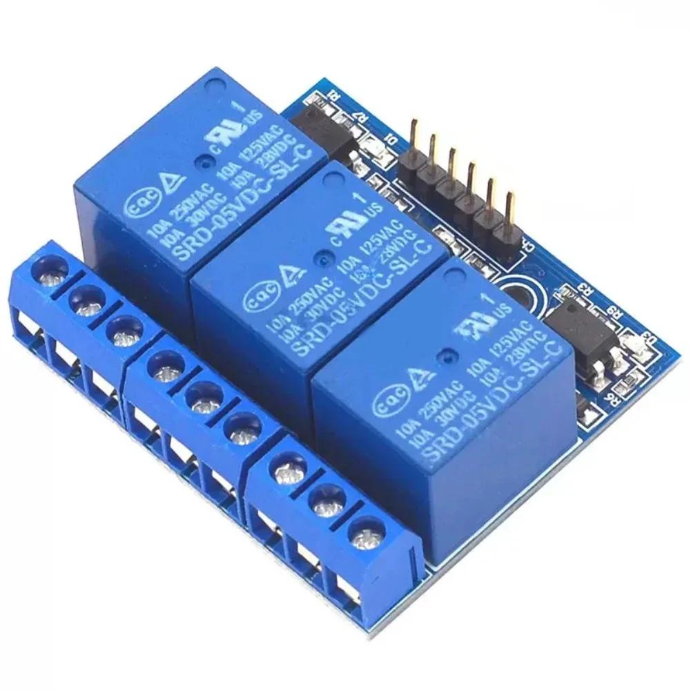 3 Channel Relay Module with Optocoupler for Arduino Compatible with 3V and 5V Control Signals High Load Capacity