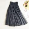 Fashion Tulle Skirts Women Summer And Winter Elastic High Waist Long Mesh Skirt Tutu Maxi Pleated Skirt