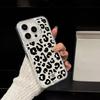 Черный фон с леопардовым принтом, подходит для чехла на телефон iPhone17Pro со вспышкой и бриллиантами, Apple 16 продвинутый 14/15 легкая роскошь 12 больших отверстий