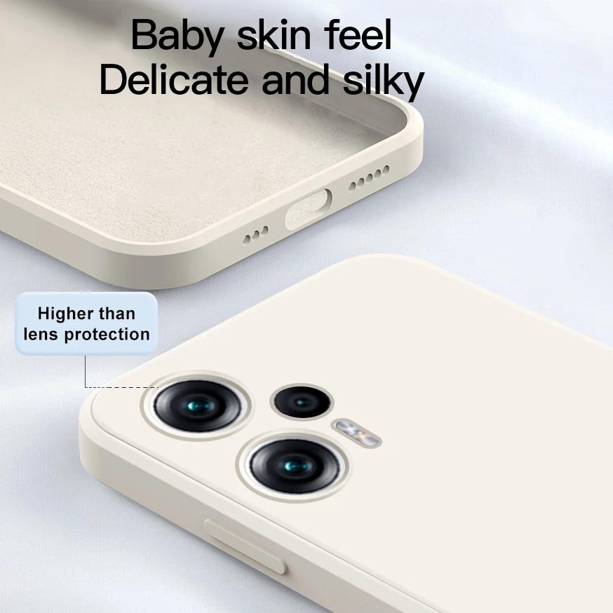 Poco F5 Pocof5 Чехол квадратный жидкий силиконовый мягкий чехол для Xiaomi Poco F5 F 5 Pocof5 F5Чехол для телефона с полной защитой Poco F5