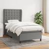 Maison Exclusive - Sommier À Lattes De Lit Avec Matelas Gris Foncé 90x200 Cm Tissu