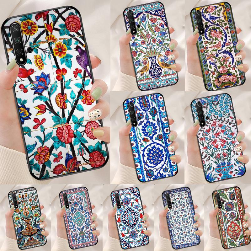 Древние Цветочные Плитки Для Huawei Nova 8i 11i 12i 12s 9 10 SE Y90 Y60 Y70 Y72 Y61 Y91 P20 P30 P40 Lite P60 Pro Чехол