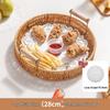 Деревянный поднос для закусок и фруктов с имитацией ротанга
