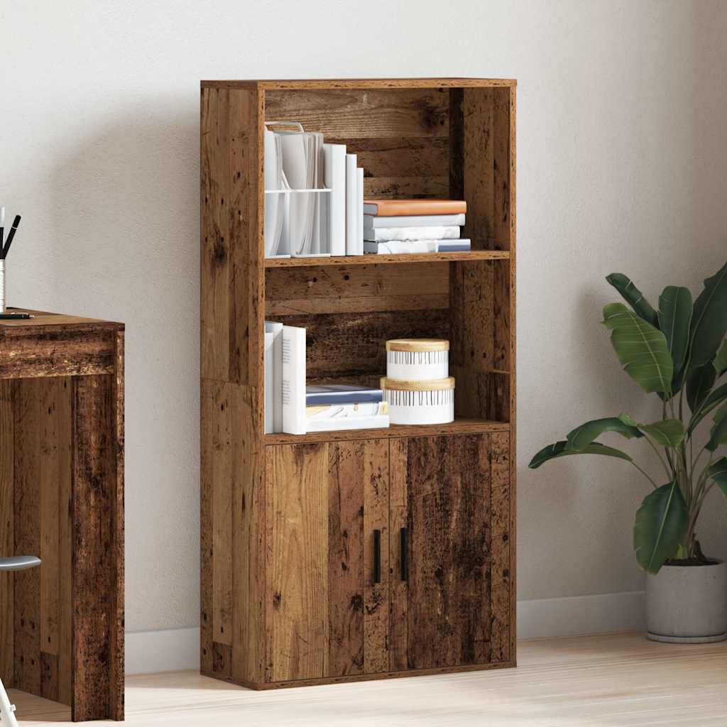 Bookshelf Vintage Wood Look 60 x 24 x 120 cm Engineered Wood