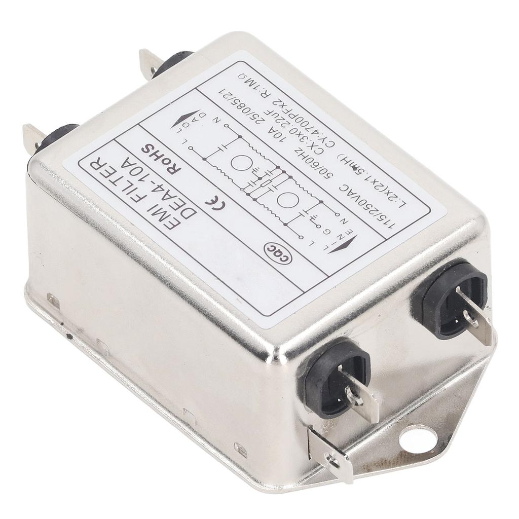 Фильтр электромагнитных помех, подавитель шума, однофазный очиститель звука переменного тока AC115V250V 5060Hz 10A, тип микросхемы