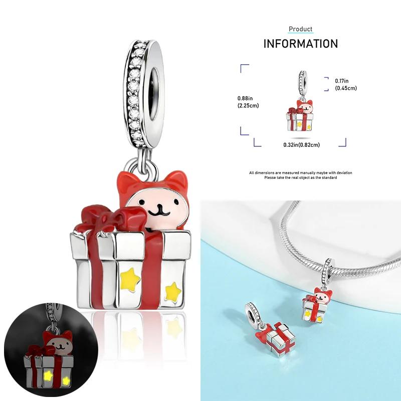 Рождественские Шармы Медь Лось Санта Клаус Бусина Снежинка Колокольчик Снеговик Шарм Подходит для Оригинального Браслета DIY Ювелирные Изделия