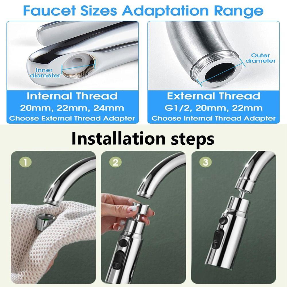 Герметичная головка кухонного смесителя 3 режима Излив фильтра для крана Высококачественный вращающийся аэратор для смесителя
