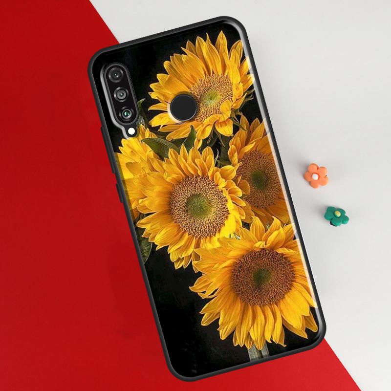 Чехол с подсолнухом для Huawei P50 Pro P20 P30 P40 Lite P Smart 2019 Nova 9 5T, чехол для Honor 50 8X 9X