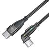 YFFSFDC Type C To C Cable L-shaped 180 Degree Rotation USB 100W/5A Fast Charging PD Compatible High Speed Data Transfer Made of Reinforced TPE