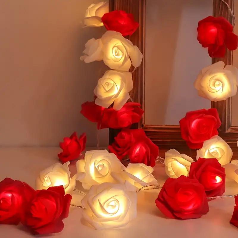 Xiaomi 1pc 10/20 LED Romantic Rose Flower String Lights Artificial Rose Flower Fairy Light Garland Night Lamp For Wedding Party Decor