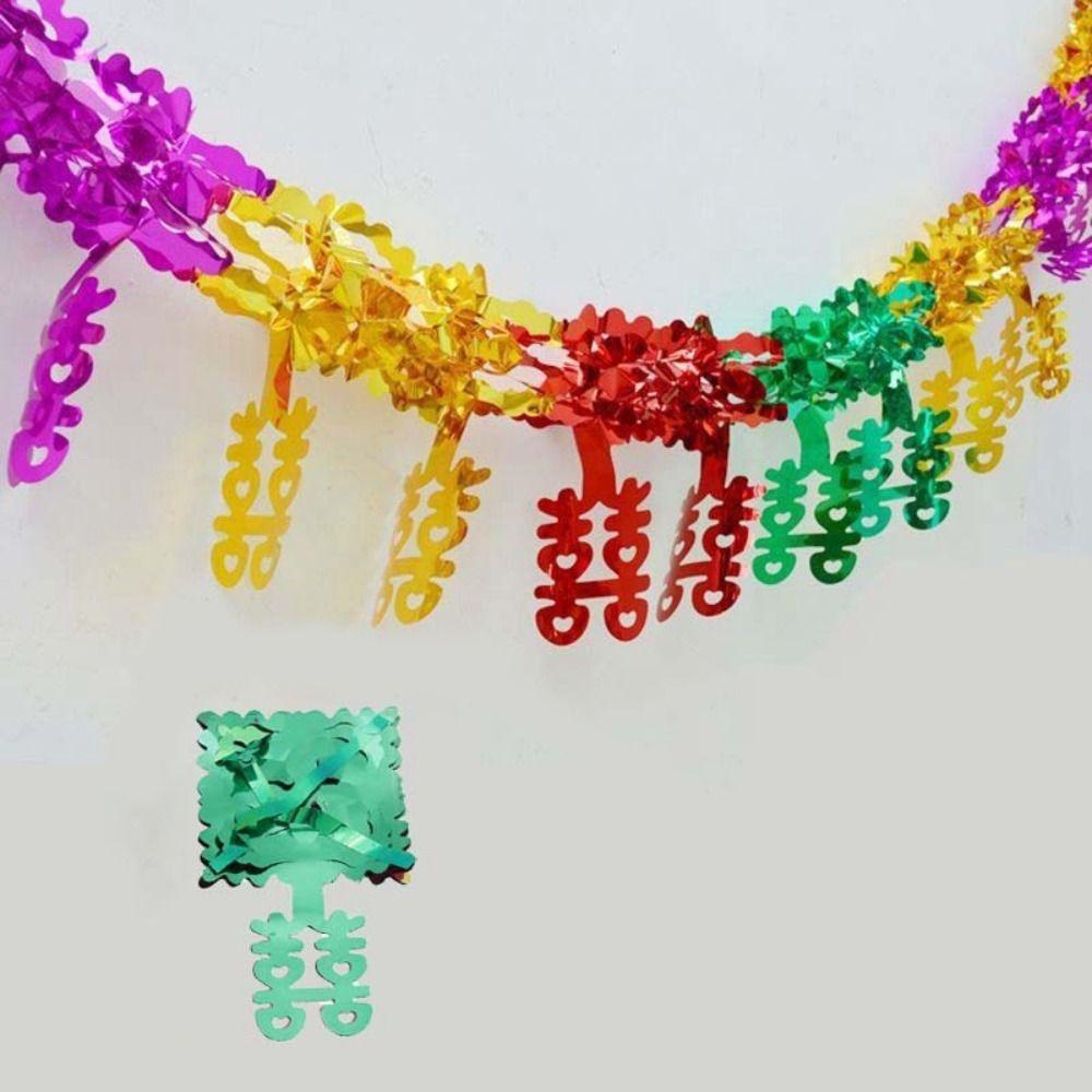 Xmas Gift Party Supplies Hanging Decoration Ceiling Wreath Metalic Foil Garland Christmas Decor