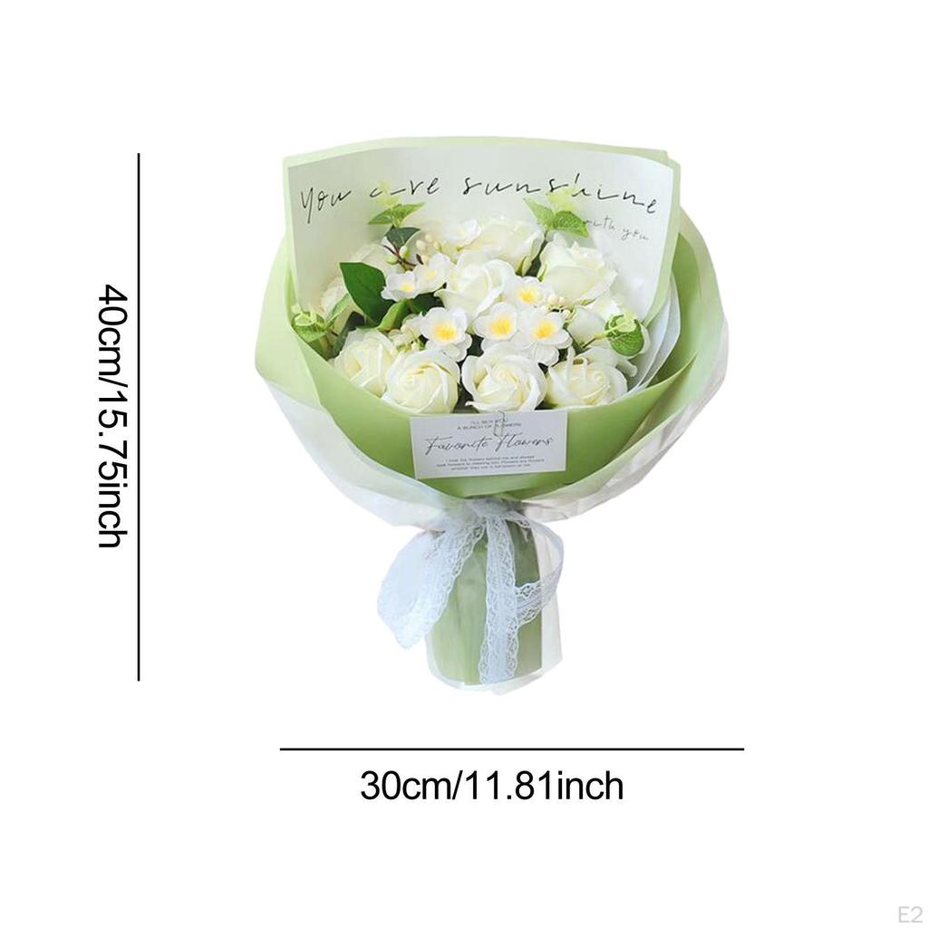 Букет из искусственных мыльных роз для нее 11,8x15,7 дюймов с приятным ароматом. Подарок на годовщину, день рождения