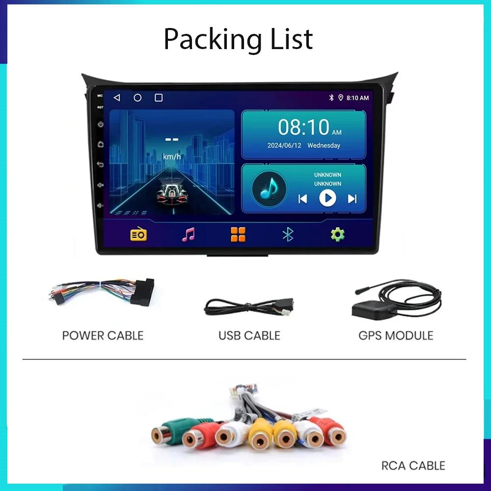 Autoradio Android 17 pour Hyundai I30 Elantra GT 2012 2013 2014 2015 2016 Carplay Auto GPS Navigation Lecteur Multimédia Stéréo 4G