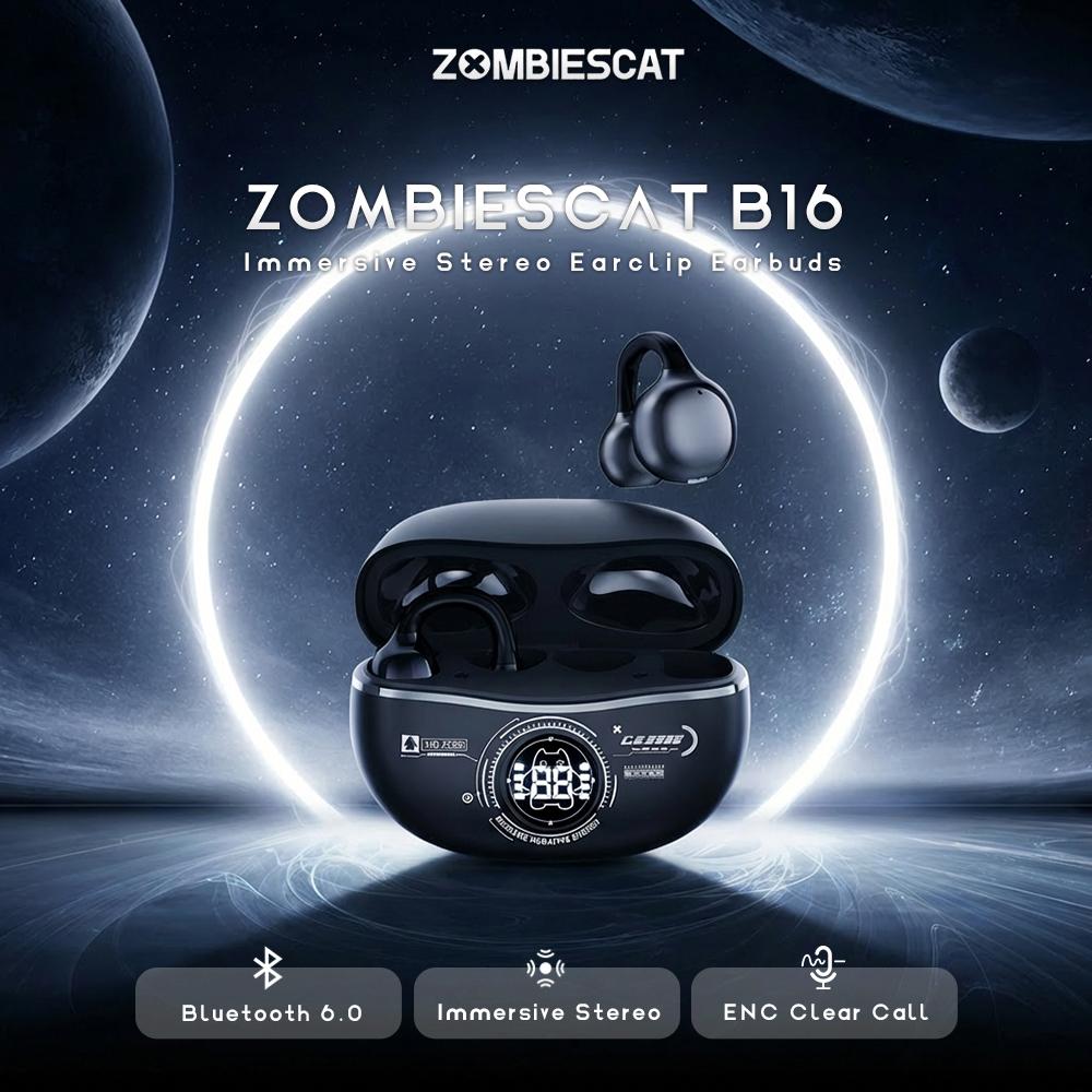Zombiescat B16 OWS Клипса для уха Клипса на ухо Серьга Bluetooth 6.0 Беспроводные наушники HD Чистый звонок TWS Беспроводные наушники