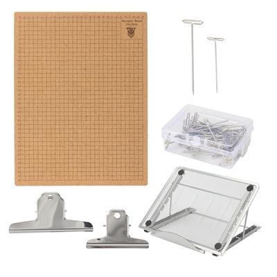 Набор доски для макраме 2025 года, 12x16 дюймов, доска для макраме и металлическая регулируемая подставка с Т-образными булавками и зажимами, принадлежности для плетения, крафт-хелпер