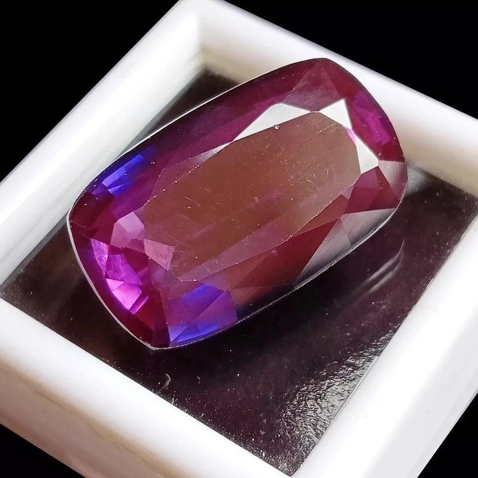 20+ Ct Natural Purple Blue Sapphire Cushion Cut Stunning Certified Gemstone