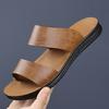 Summer New Shoes for Men Fashion Slippers Leather Casual Slides Street Cool Beach Shoes Man Sandals