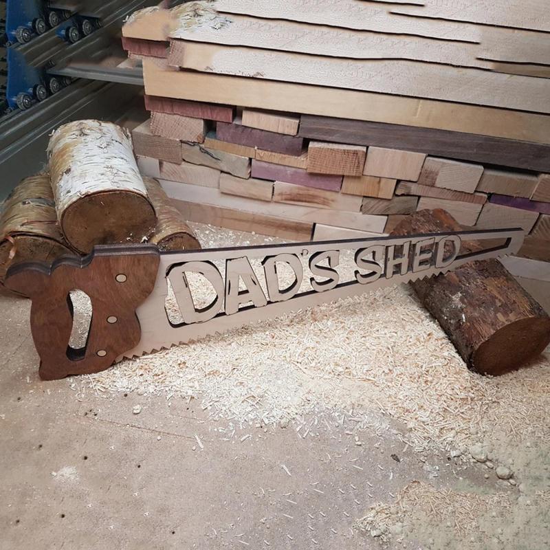 Dad Wood Sign Natural Wooden Plaques In Handsaw Shape Home Desk Decor With Warm Words Unique Signs & Plaques