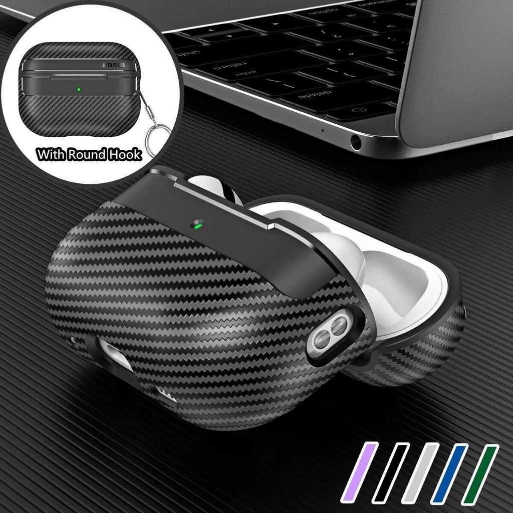Для Apple Airpods Pro 2-го поколения Ударопрочный Чехол-брелок из Углеродного Волокна