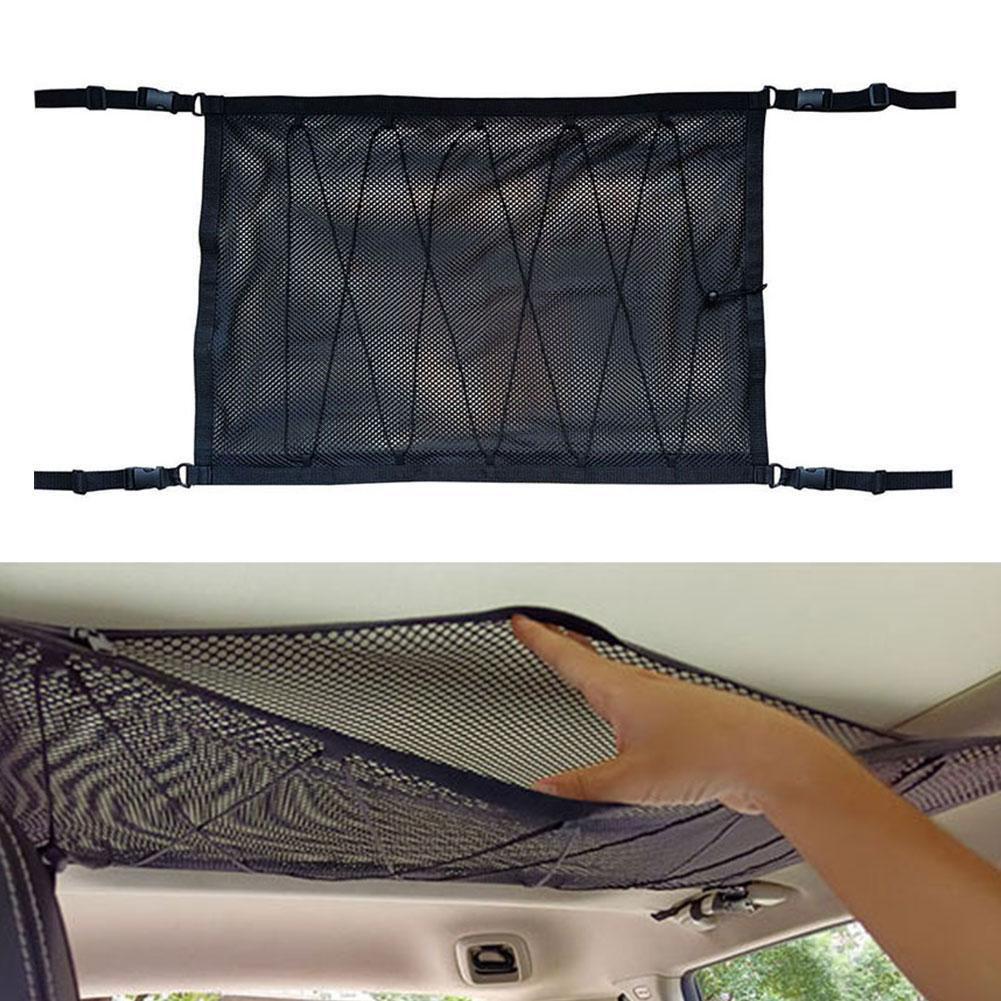 SUV Car Ceiling Storage Net Pocket Car Roof Bag Interior Net Breathable Bag Mesh Interior Cargo Stowing Accessories Auto Ti K8U2