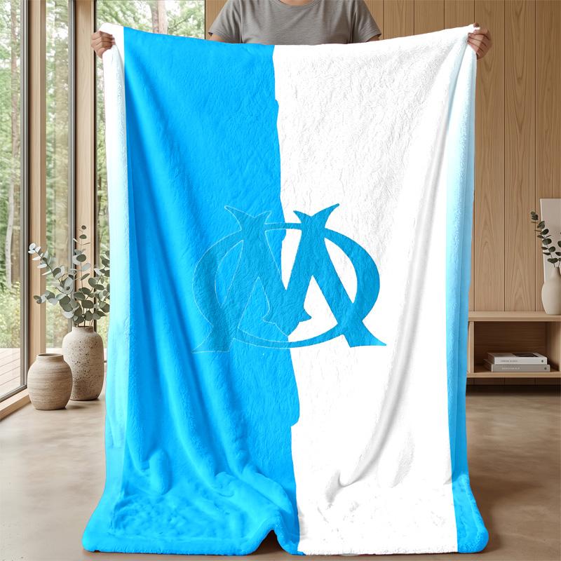 Olympique Marseille Theme blanket Soft Flannel Fleece Blanket Warm Lightweight Throw Blanket for Home Sofa Bed