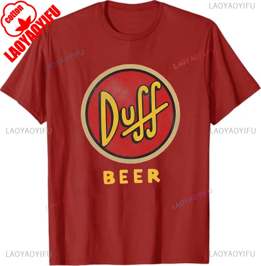 Унисекс футболка Duff Beer Подарок для фаната Бар Мо Выпивка Гомер Симпсон Даффмен Одежда Смешная футболка по ТВ-шоу Винтажный мультяшный мерч хлопок
